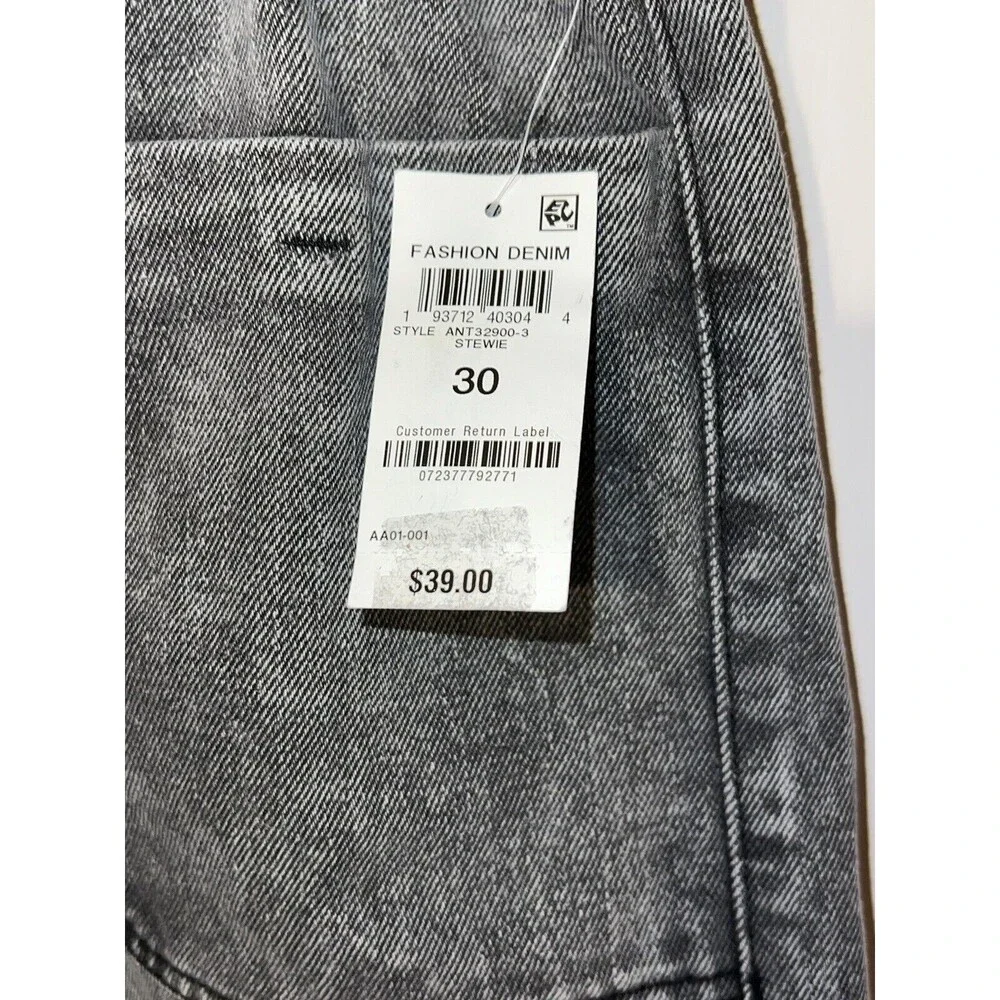 And Now This Women's High Rise Paperbag-Waist Denim Shorts -Stewie - Size 30 NWT - Picture 3 of 8